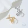 Cuentas Espaciadoras de Oro Real de 14K Incrustadas con Zirconio Mariposa Cristal Rosa Pulsera Anillo DIY Materiales para Accesorios de Joyería Hechos a Mano