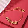 Marea Nacional Plata s925 Chapado en Oro Rojo del Sur Pulsera Ping An Feliz Ágata Redonda Simple Moda Joyería de Plata para Mujeres