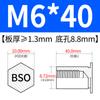Acero al Carbono Galvanizado Espárrago de Agujero Ciego Tuerca Hexagonal Columna Chasis Lámina Metálica Placa de Presión Tuerca Columna Bso-M2M2.5M5M6M8