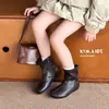 Nuevas Botas Infantiles Otoño 2026 Temperamento Simple Punta Redonda Piel Suave Botines para Niñas