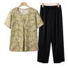 Camiseta de Manga Corta para Abuela y Madre, Ropa para Señora Mayor, Traje de Verano de Dos Piezas para Personas de Mediana Edad y Mayores