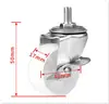 Venta Directa de Fábrica Rueda Giratoria Ligera 1.0 pulgada-3 pulgadas Muebles Rueda Blanca de PP Estante de Almacenamiento Rueda Silenciosa Rueda para Estante Industrial
