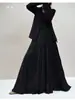 Nuevo estilo de otoño, talla grande, de cintura alta, adelgazante, falda midi plisada línea A con textura de algodón y lino, perfecta para una estética de chica Mori