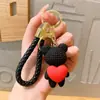 Chaveiro Criativo Urso Coração Correndo com um Bom Açougueiro, Chaveiro de Boneco Casal Mesmo Estilo Pingente de Bolsa