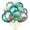 Conjunto de Balões Metálicos Dourados com Confete e Lantejoulas - 15 Peças - Festa de Aniversário, Ano Novo, Casamento - Suprimentos de Decoração