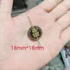 18*18mm Placa Redonda Ouro Rosa Vidro Retrô Acessórios para Joias DIY Pingente de Mão Material de Corda com Contas