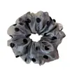 Accesorio de pelo de alta gama coreano, scrunchie de organza de lunares de doble capa, liga para el pelo de mujer, estilo suave y elegante de Instagram