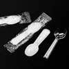Colheres Descartáveis de Plástico para Iogurte, Colheres de Sorvete, Colheres para Sobremesa e Pudim, Mini Colheres de Degustação, Embaladas Individualmente