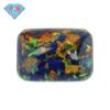 Anillo de ópalo artificial liso con forma rectangular y biselado de gema Huagang, ópalo sintético, piedra desnuda OP32