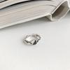 Anillo abierto geométrico con incrustaciones de diamantes en plata tailandesa, estilo japonés y coreano, de plata esterlina S925, con personalidad simple y retro.