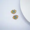 DIY Liga de Zinco Esmaltada com Pingente de Óleo Lótus Cloisonné com Nuvem Auspiciosa Lótus Costas Nuvem Espaçador de Três Vias Contas Acessórios Metal Esmaltado
