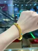 Pulseira de Ouro 18K Au750 Anel Liso Não Moldado Método Antigo Simples Pulseira Fundo de Lóach Gelo Triturado Estilo Quente Feminino Atacado