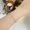 Versa Hermoso Estilo de Corte Encaje Borla Gota de Agua Anillo Chapado en Oro Lujo Ligero Exquisito Pulsera Rosa traje