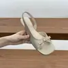 Falda con Lazo, Sandalias de Punta Abierta Estilo Verano Nuevo, Tacones Altos de Mujer sin Espalda, Estilo Francés 2026, Impresionante