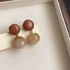 Pendientes Retro Color Café Maillard para Mujer, Artísticos Elegantes, Pendientes Acrílicos Difuminados, Pendientes de Nicho de Alta Gama Otoño e Invierno