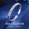 Pulsera de Plata Pura 9999 Pluma de Fénix Plata Pulsera Abierta de Plata Esterlina Nueva para Mujer Regalo de Cumpleaños Día de la Madre