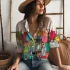 Camisas Nuevas para Mujer 2023 con Muchos Gatos Impresión Digital 3D Estilo Anime Lindo Tendencia de Moda Casual Japonés y Coreano
