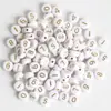 Cuentas de Letras Acrílicas Cuentas de Números Ingleses Cuentas Planas Cuentas Cuadradas DIY Collar de Cuentas Hecho a Mano Llavero Accesorios de Joyería