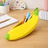 Estojo de Lápis Fruta Banana de Silicone Estojo de Lápis Criativo Legume Cenoura Impermeável Grande Capacidade Papelaria Criativa para Estudante