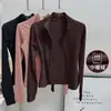 Chaqueta Deportiva de Manga Larga para Correr con Cuello Alto para Mujer, Cintura Adelgazante, Top Versátil para Fitness, Entrenamiento de Pilates, Yoga