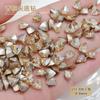 Venta al por mayor Celebridad de Internet Manicura Champagne Joyería de Diamantes Súper Brillante Maillard Rectangular Gota de Agua Diamante de Uña Forma Especial Punta Inferior