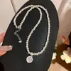 Brilho Pérola Prateado! Colar Pérola Limão Cubo de Açúcar, Corrente para Clavícula de Luxo Leve de Nicho de Alta Qualidade, Acessório Feminino Versátil e Elegante