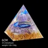 Transfronterizo 6cm Cristal Natural Letra Dorada Adorno Decorativo de Escritorio para el Hogar Pirámide de Resina para Chakra Yoga Meditación