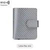 Nuevo tarjetero RFID de aleación de aluminio transfronterizo, billetera antirrobo con múltiples ranuras para tarjetas, tarjetero de fibra de carbono para tarjetas de crédito de negocios