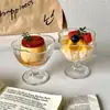 Vaso para Batido de Yogur Helado Taza de Postre Vidrio Incoloro Transparente Alto Creativo Hogareño Bol Bola de Nieve