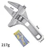 Llave para Grifo de Baño con Mango Corto de Aleación de Aluminio para Desmontar Tuberías de Desagüe y Abrazaderas de Tubería de Fontanería en Lavabos