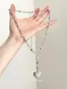 Collar con Cadena de Corazón y Borla Estilo Ins para Mujer Diseño de Nicho Moda Elegante Cadena de Clavícula de Gama Alta Collar Elegante