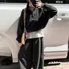 Conjunto Coreano para Niñas Primavera y Otoño 2026 Nuevo Sudadera con Cuello Alto Pantalones de Pierna Ancha Deportivo Moderno Conjunto de Dos Piezas para Niños Medianos y Grandes Tendencia