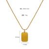 Collar geométrico láser rectangular tridimensional de acero inoxidable transfronterizo con letras, joyería, colgante simple y versátil