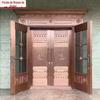 Fabricantes de portas de cobre Budan porta de aço inoxidável personalizada porta de villa porta de vidro com tela composta indústria de portas Yongkang Zhejiang