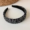 Diadema floral vintage para mujer, diadema ancha de tela Maillard, para realzar la coronilla, peine antideslizante para cubrir el cabello suelto, accesorio para el cabello