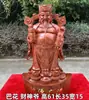 Grande Escultura em Madeira Buda Maitreya Barriga Grande Madeira Maciça Ornamentos para Sala de Estar Esculpido Guan Gong Guanyin Estátua Vermelha para Desktop