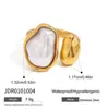 Diseño silencioso elegante elegante viento oro 18K acero inoxidable cuadrado perla aretes aretes Joker joyería al por mayor