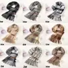 Bufanda de Imitación Cachemir Nueva para Otoño e Invierno para Mujer Estilo Coreano de Gama Alta Versátil Rayada Cálida Bufanda de Pareja Venta al por Mayor