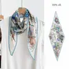 Bufanda versátil de seda de morera 100% para mujer, estilo old money, con estampado de diamantes en doble crepé, multicolor, tipo pañuelo para la cabeza o el cuello.