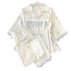 Pijama feminino de manga curta com estampa floral nobre e preguiçosa para primavera e verão, roupa de casa, atacado, atacado
