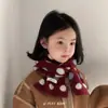 Cachecol Infantil Inverno Bolinhas Contrastantes Novo Estilo Coreano Meninos e Meninas Bebê Quente e Estiloso Versátil Cachecol de Tricô