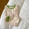 Pijama para Niños y Niñas Categoría a Primavera y Otoño Cuello Redondo Dibujos Animados Set de Ropa Interior Bebé 280g Lana Pull-Up Ropa para el Hogar