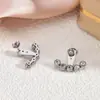 Brincos de Tarraxa Europeus e Americanos Transfronteiriços Destacáveis, Personalizados, Reversíveis com Design de Luxo Leve de Alta Qualidade, Cravejados com Diamantes, Feitos de Aço Inoxidável
