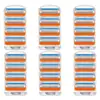 Navaja manual nueva para hombre de cinco capas, hoja de acero inoxidable multicapa naranja, cabezal de cuchilla universal, recortador de barba