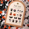 Decorações de unhas de Halloween em desenho animado mais vendidas internacionalmente, pequenos acessórios de resina, enfeites de unhas de fantasma, caveira e abóbora
