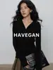 Camiseta Interior de Manga Larga de Lana Havegan/Tencel para Mujer Estilo Nuevo 2026 Cuello Mao Ajuste Ceñido Elástica