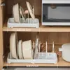 Prateleira de Armazenamento Retrátil para Utensílios de Cozinha Prateleira Multifuncional para Bancada Rack Doméstico para Tampas de Panelas Frigideiras Drenagem e Organização