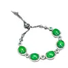 Set de Jadeíta: Collar con Colgante de Jadeíta Tipo Hielo, Pendientes, Anillo, Pulsera, Lujoso Juego de Cuatro Piezas de Jadeíta Verde Incrustada con Pendientes