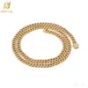 Hip-Hop Europeo y Americano Transfronterizo Cadena Cubana de Fila Única de 6 mm con Diamantes de Zirconia en Forma de Diamante Joyería Completa de Diamantes Collar de Acero de Titanio Accesorios para Hombres Personalización