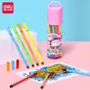Deli 6953 Plumas de Acuarela Lavables 18 Colores para Dibujo Infantil y Garabateo Set de Plumas para Estudiantes Plumas de Acuarela